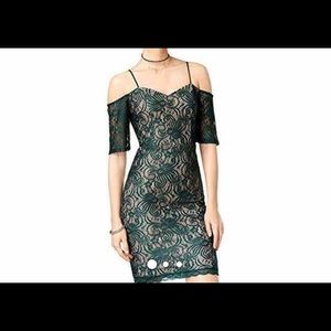 Cocktail green lace dress